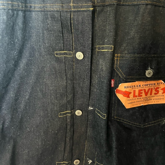 1953 Type II Levi's 507 Men's Trucker Jean Jacket Dark Indigo Men’s Size XL - Picture 2 of 7